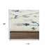 8' X 10' Blue Dark Blue Light Blue Beige And Ivory Floral Area Rug