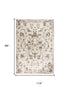 8' X 10' Beige Dark Brown Mauve And Ivory Floral Area Rug