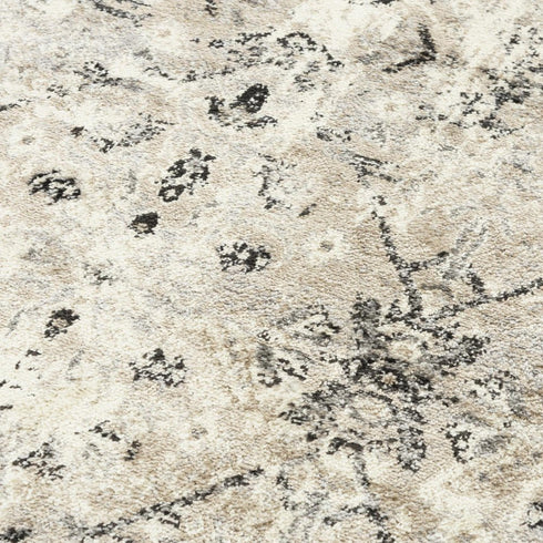 8' X 10' Beige Black And Ivory Oriental Area Rug