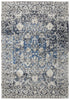 7' X 10' Taupe Blue And Dark Blue Oriental Area Rug