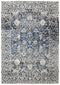 8' X 10' Taupe Blue And Dark Blue Oriental Area Rug