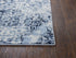 8' Ivory Blue And Dark Blue Oriental Area Rug