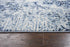 8' Ivory Blue And Dark Blue Oriental Area Rug