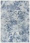 7' X 10' Ivory Blue And Dark Blue Oriental Area Rug