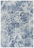 7' X 10' Ivory Blue And Dark Blue Oriental Area Rug