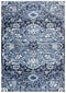 5' X 8' Blue Ivory And Dark Blue Oriental Area Rug