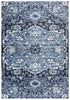 5' X 8' Blue Ivory And Dark Blue Oriental Area Rug