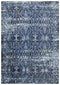 7' X 10' Blue Ivory Light Blue And Black Trellis Area Rug