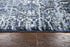7' X 10' Blue Ivory Light Blue And Black Trellis Area Rug