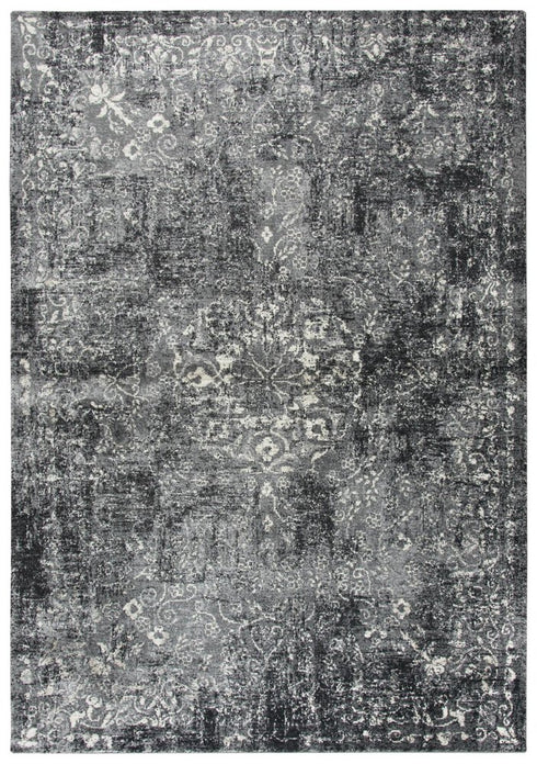 8' X 10' Gray Black Dark Gray And Ivory Medallion Area Rug