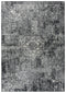 8' X 10' Gray Black Dark Gray And Ivory Medallion Area Rug