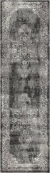 8' Gray Black Taupe Natural And Ivory Medallion Area Rug