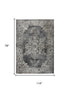 7' X 10' Gray Black Taupe Natural And Ivory Medallion Area Rug