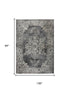 8' X 10' Gray Black Taupe Natural And Ivory Medallion Area Rug