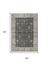 5' X 8' Gray Taupe Black And Natural Oriental Area Rug