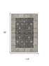 7' X 10' Gray Taupe Black And Natural Oriental Area Rug