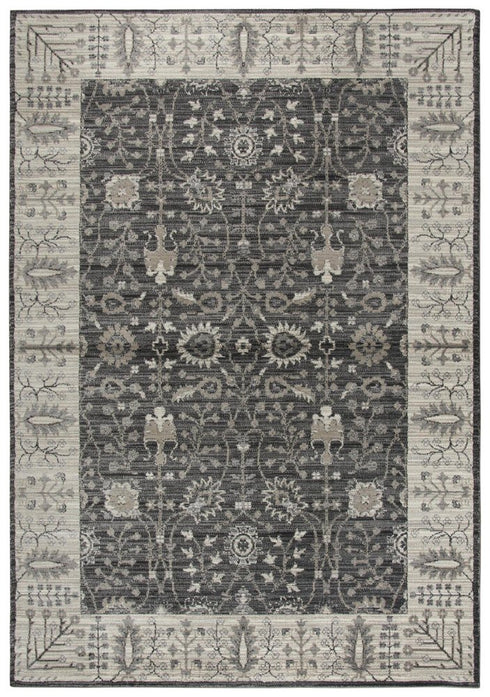 8' X 10' Gray Taupe Black And Natural Oriental Area Rug