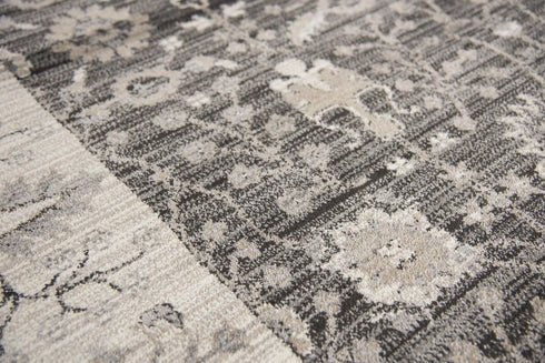 8' X 10' Gray Taupe Black And Natural Oriental Area Rug