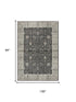 8' X 10' Gray Taupe Black And Natural Oriental Area Rug