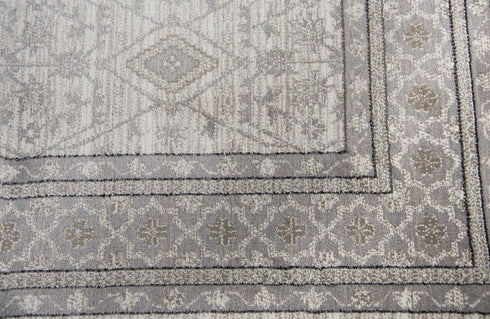 8' Beige Taupe Tan Gray And Cream Oriental Area Rug