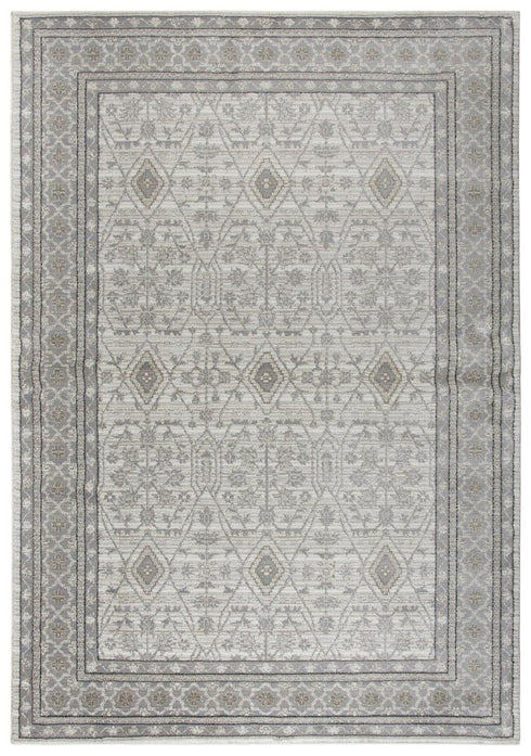 5' X 8' Beige Taupe Tan Gray And Cream Oriental Area Rug