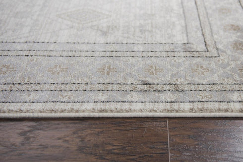 5' X 8' Beige Taupe Tan Gray And Cream Oriental Area Rug
