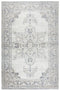 7' X 10' Natural Beige Gray And Dark Gray Medallion Area Rug