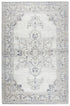 7' X 10' Natural Beige Gray And Dark Gray Medallion Area Rug