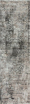8' Taupe Gray Ivory Black And Beige Medallion Area Rug