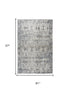 8' Taupe Natural Gray And Black Oriental Area Rug