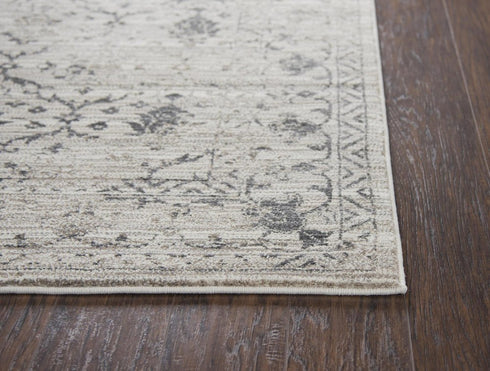 8' Natural Beige Tan And Gray Oriental Area Rug