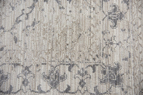 8' Natural Beige Tan And Gray Oriental Area Rug