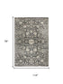 7' X 10' Gray Taupe Dark Gray Tan Ivory And Black Oriental Area Rug