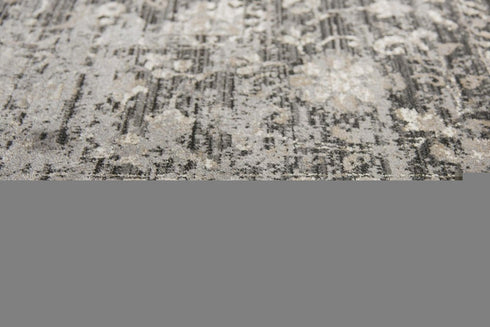 8' X 10' Gray Taupe Dark Gray Tan Ivory And Black Oriental Area Rug