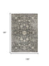 8' X 10' Gray Taupe Dark Gray Tan Ivory And Black Oriental Area Rug