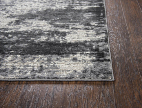 5' X 8' Beige Taupe Tan Gray And Dark Gray Abstract Area Rug