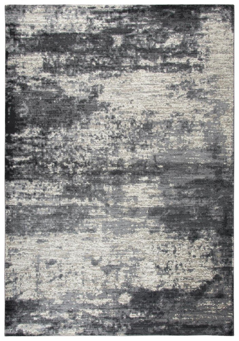 8' X 10' Beige Taupe Tan Gray And Dark Gray Abstract Area Rug