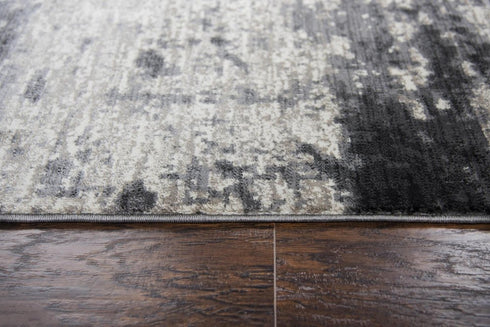 8' X 10' Beige Taupe Tan Gray And Dark Gray Abstract Area Rug