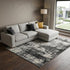 8' X 10' Beige Taupe Tan Gray And Dark Gray Abstract Area Rug