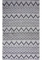 8' X 10' Gray Black And Ivory Chevron Hand Woven Area Rug With UV Protection