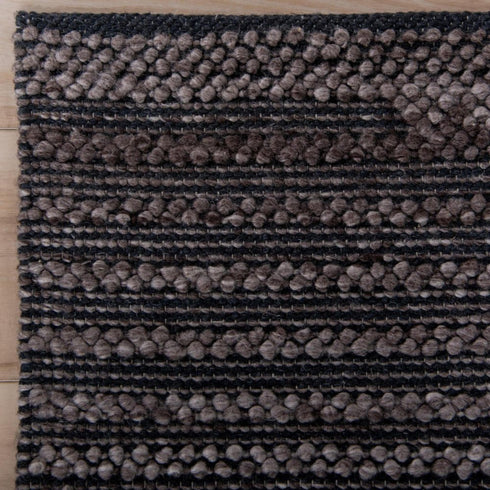8' X 10' Charcoal And Gray Geometric Hand Woven Area Rug With UV Protection