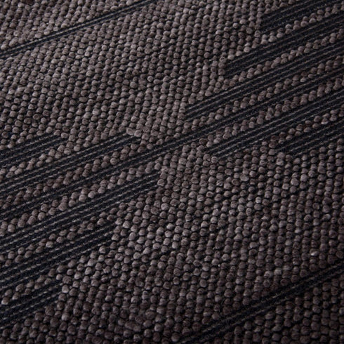9' X 12' Charcoal And Gray Geometric Hand Woven Area Rug With UV Protection
