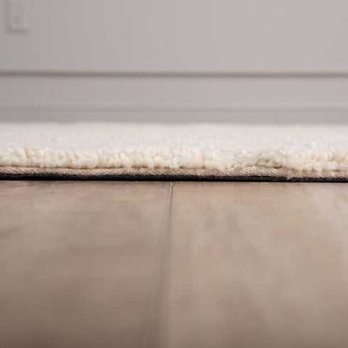 5' X 8' Cream And Beige Wool Abstract Hand Tufted Area Rug