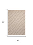 5' X 8' Cream And Beige Wool Abstract Hand Tufted Area Rug