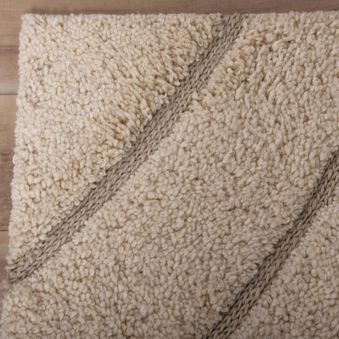 8' X 10' Cream And Beige Wool Abstract Hand Tufted Area Rug