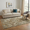 5' X 8' Beige Brown Ivory And Green Wool Oriental Hand Carved Handmade Area Rug