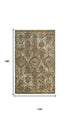 9' X 12' Beige Brown Ivory And Green Wool Oriental Hand Carved Handmade Area Rug
