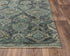 8' X 10' Blue Beige And Ivory Wool Oriental Hand Carved Handmade Area Rug