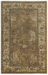 9' X 12' Brown Beige Ivory And Green Wool Oriental Hand Carved Handmade Area Rug