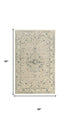 5' X 8' Beige Green Ivory And Blue Wool Medallion Hand Carved Handmade Area Rug